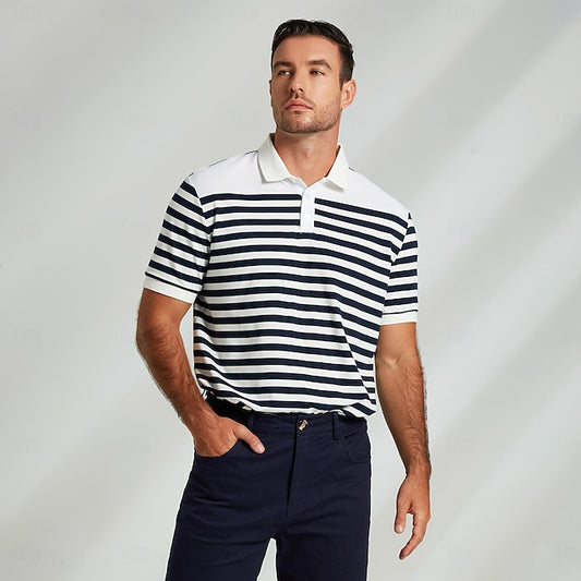 Linen sailor-stripe polo